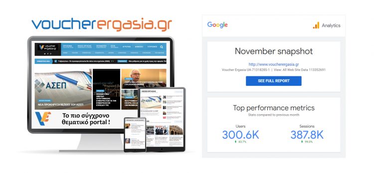 Voucher Ergasia - Google Analytics Νοέμβριος 2020